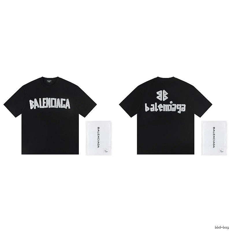 Balenciaga Letter Print Street Style Black T-Shirt