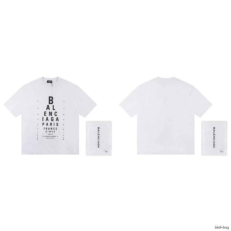 Balenciaga Letter Print Street Style White T-Shirt