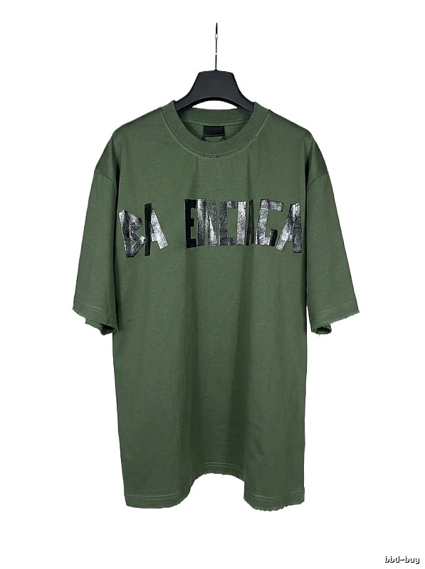 Balenciaga letter-style green T-shirt