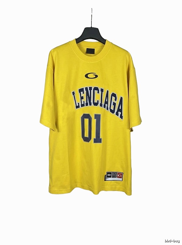 Balenciaga letter-style yellow T-shirt