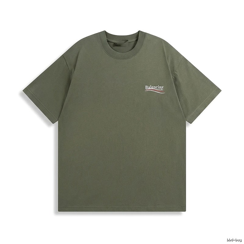 Balenciaga minimalist style olive green T-shirt