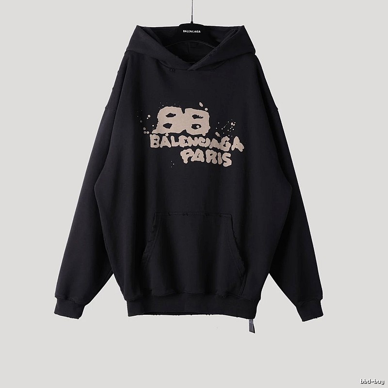 Balenciaga retro-style black hoodie