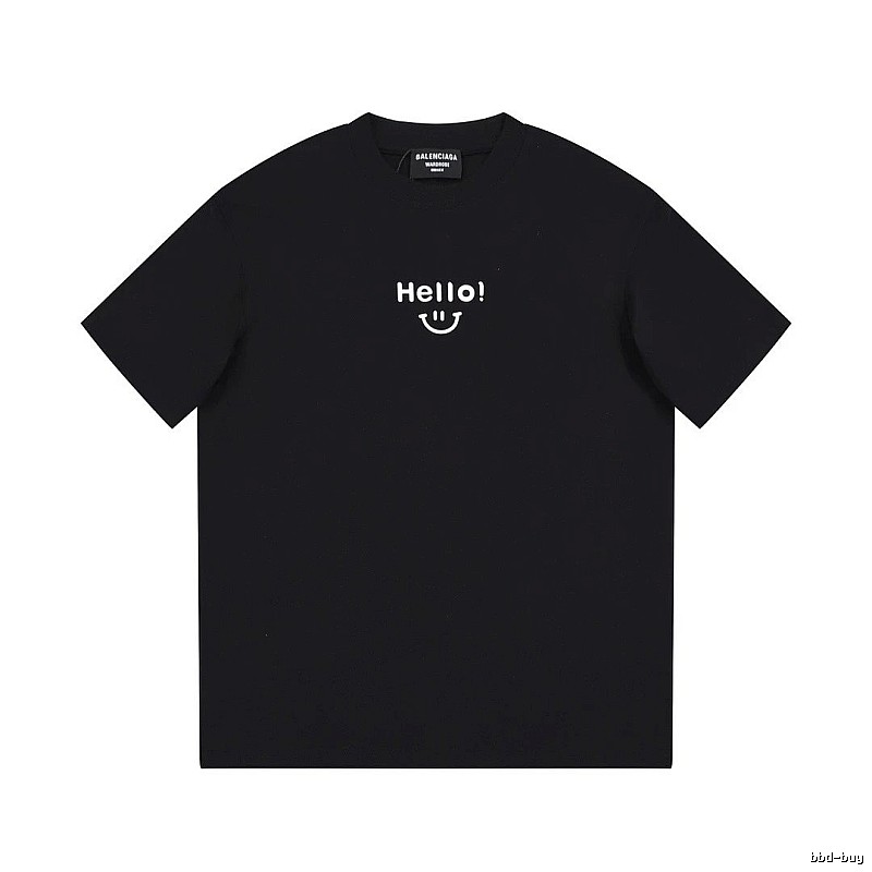 Balenciaga Smiley Print Street Style Black T-Shirt