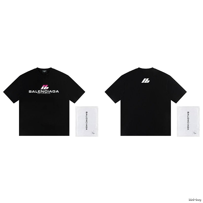 Balenciaga Sport Collection Edgy Cool Style Black Short-sleeve T-shirt