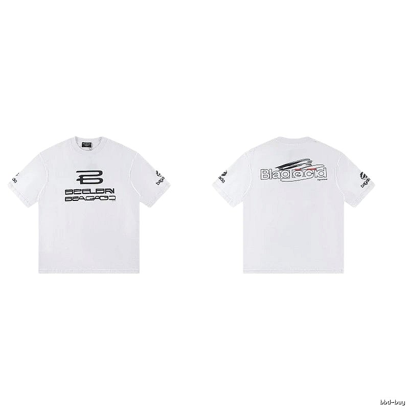 Balenciaga Trendy Racing Print White T-Shirt