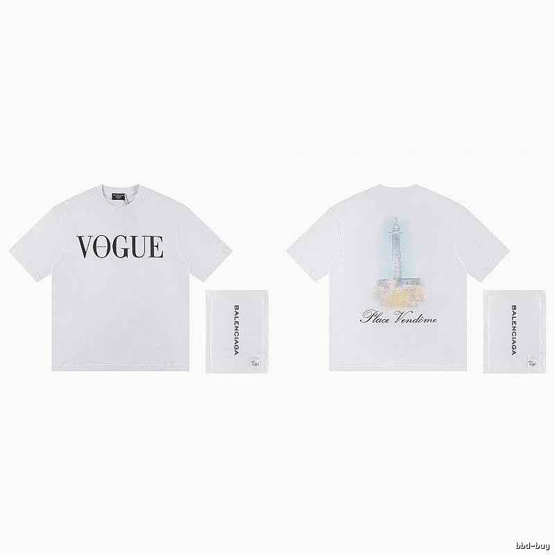 Balenciaga VOGUE Printed Trendy White T-Shirt