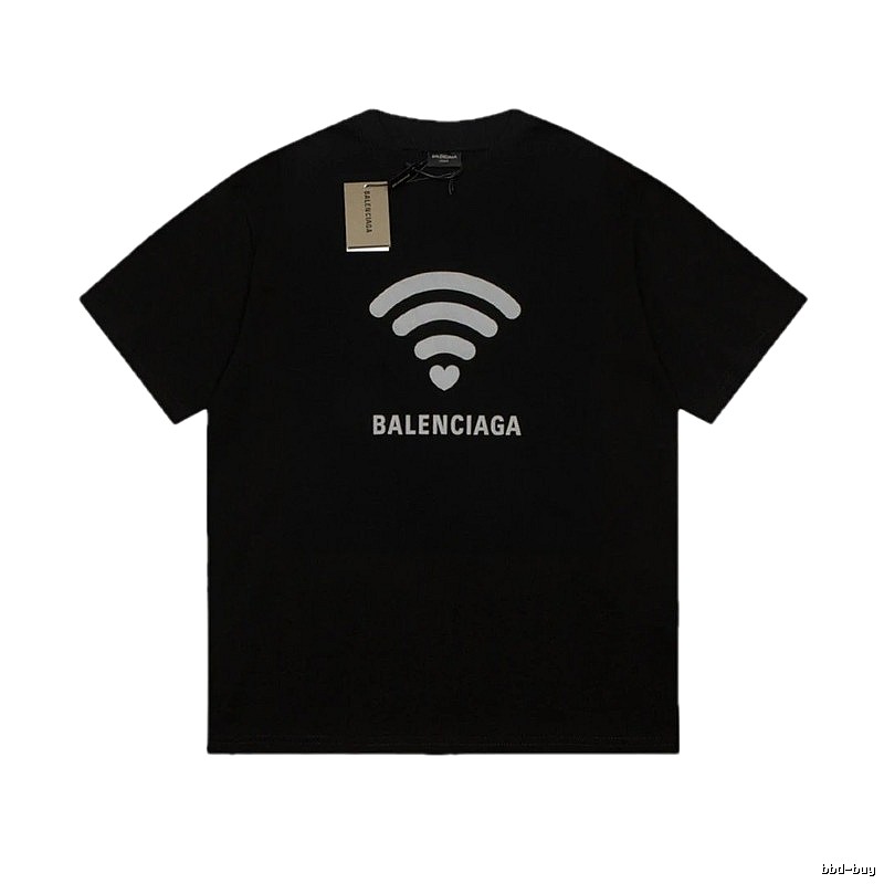 Balenciaga WiFi Printed Trendy Black T-shirt