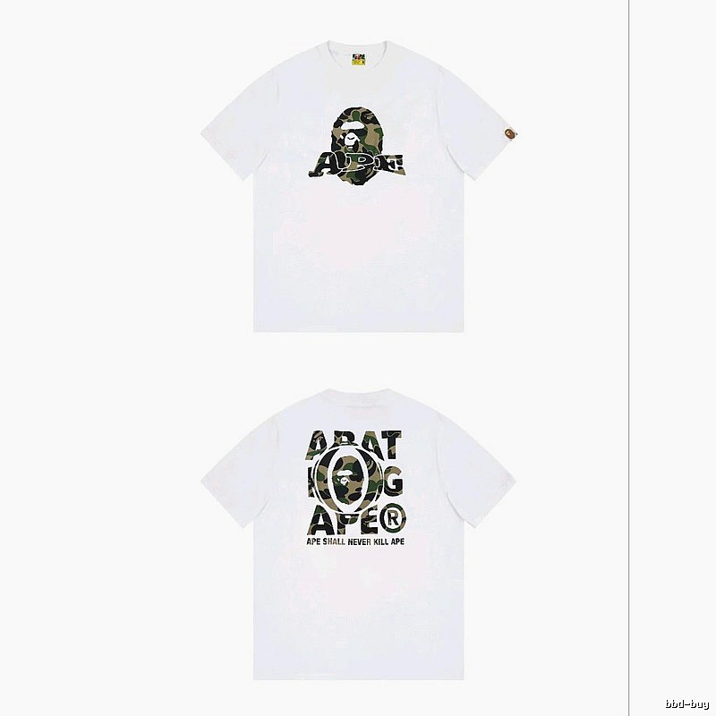 Bape Ape Head Camouflage Style White T-shirt