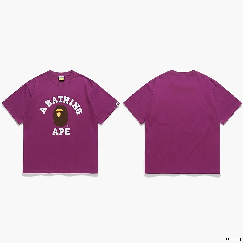 Bape Ape Head Purple Trendy T-shirt