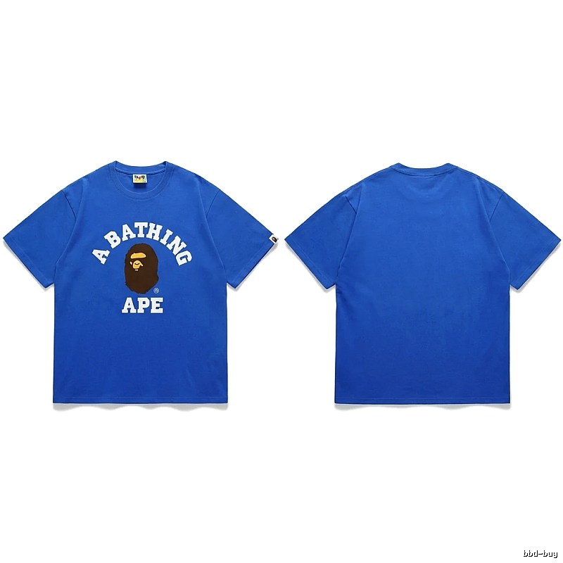 Bape Ape Head Simple Style Blue T-shirt