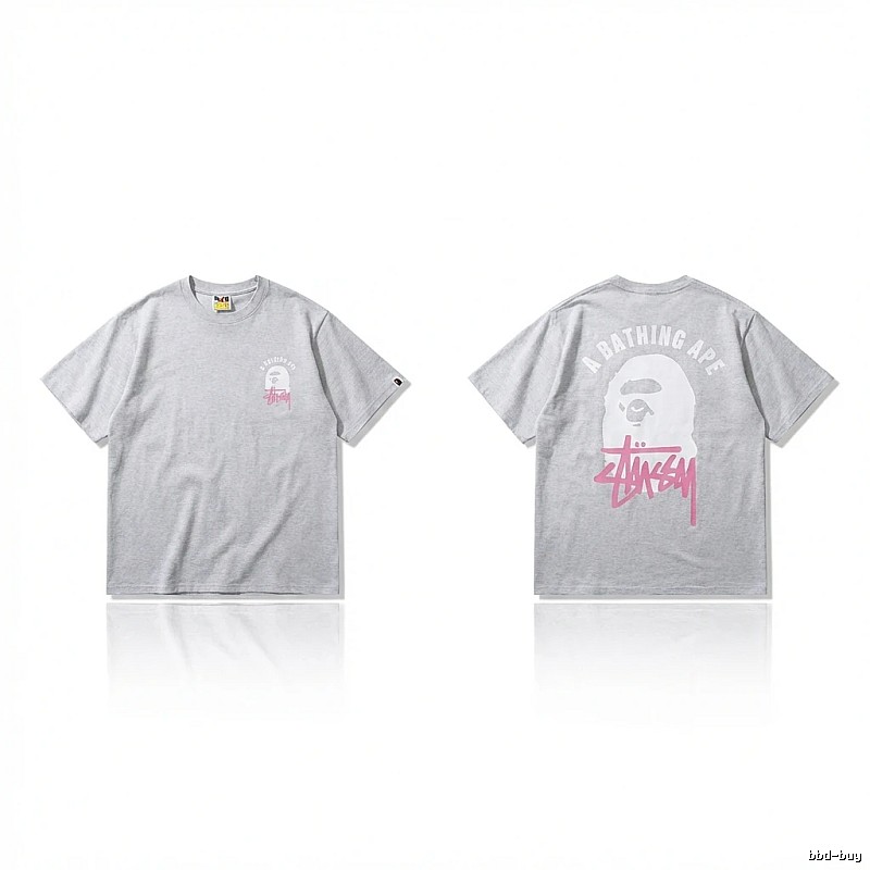 Bape Ape Head Trendy and Cool Style Gray T-shirt