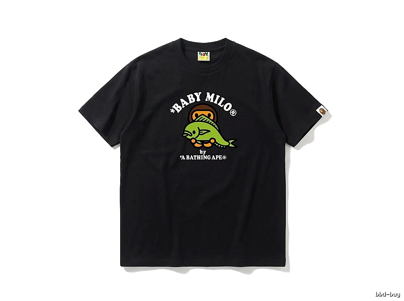 Bape BABY MILO Cartoon Style Black T-shirt