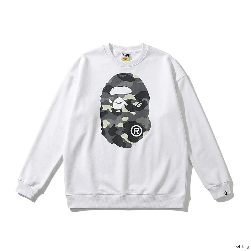 Bape Camouflage Ape Face White Sweatshirt