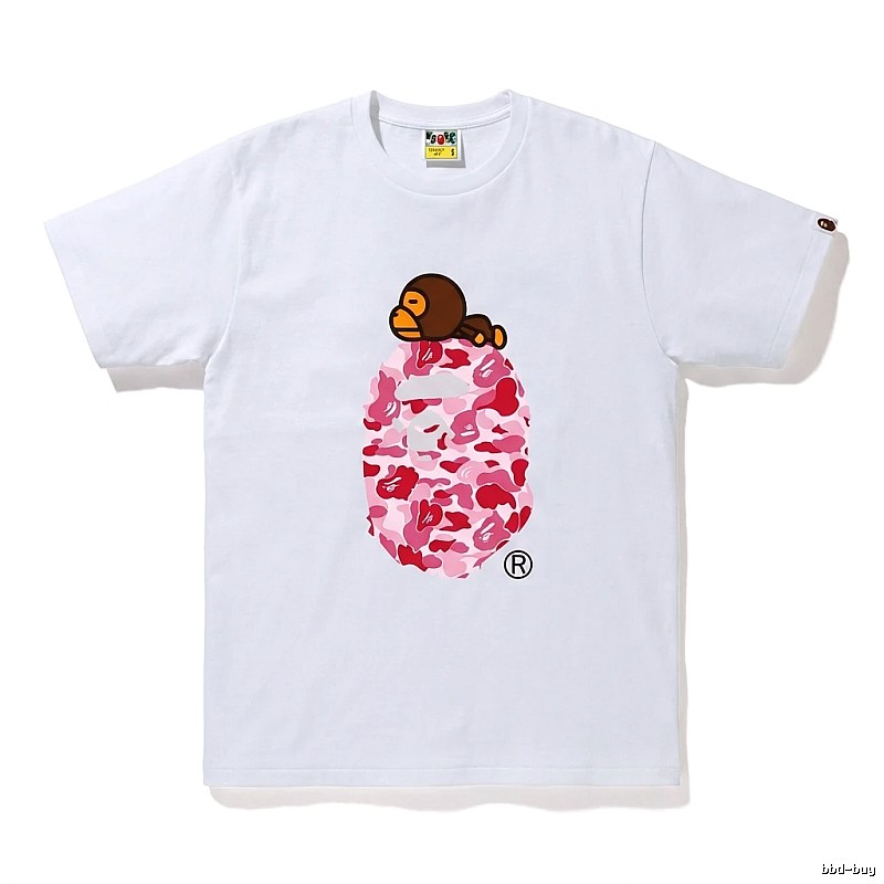 Bape camouflage cartoon-style white T-shirt