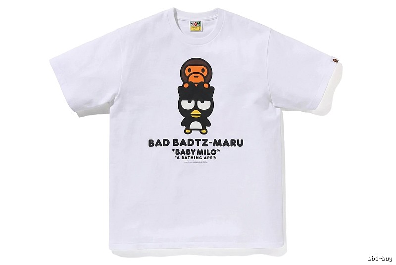 Bape cartoon - printed white T - shirt
