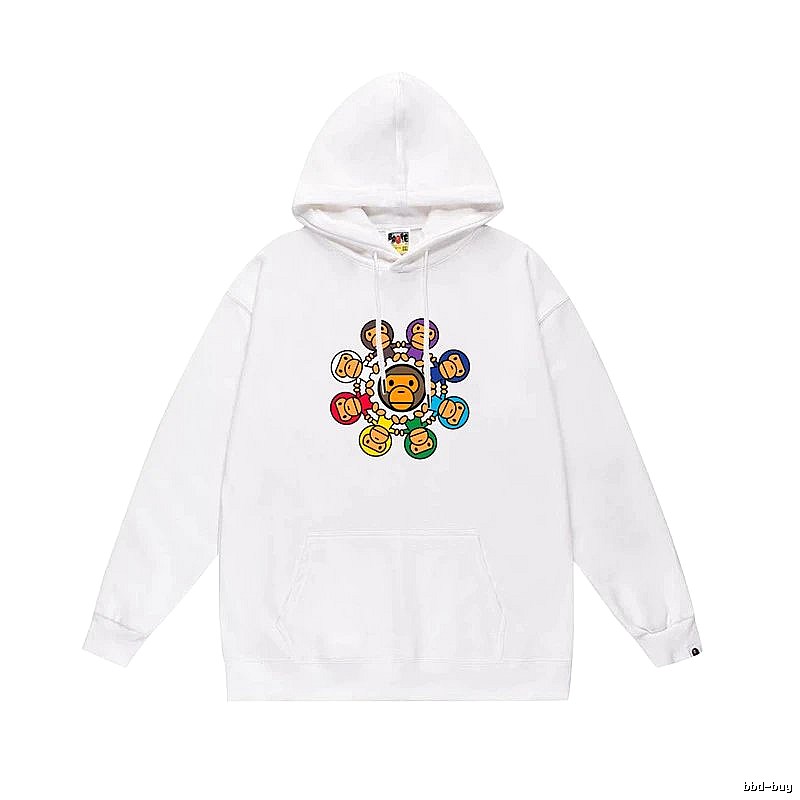Bape cartoon trendy brand white sweatshirt