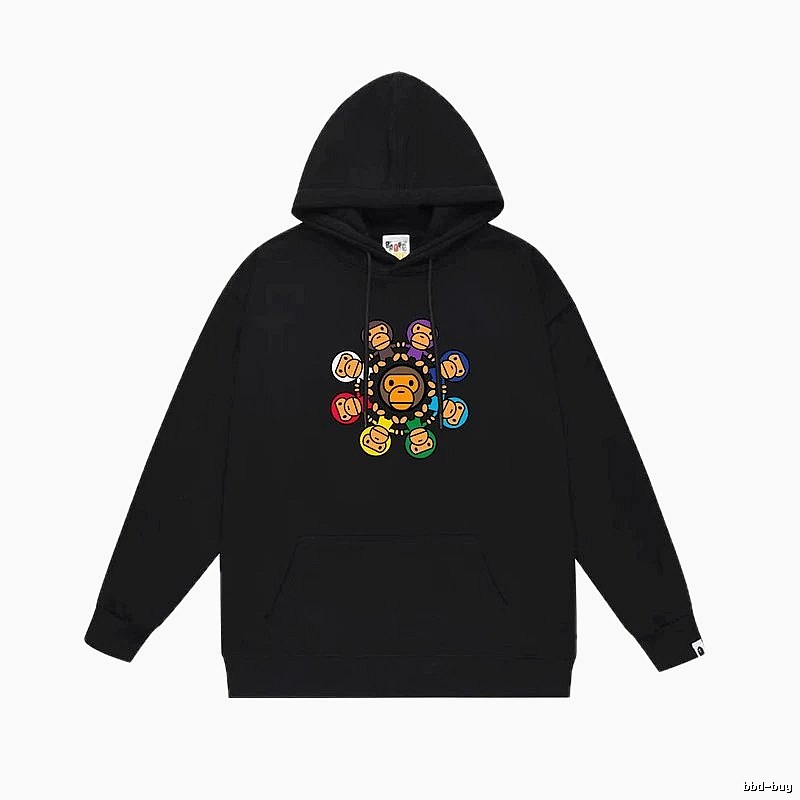 Bape Colorful Ape Style Black Hoodie