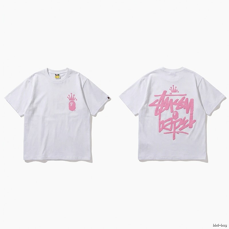 Bape Crown Graffiti Style White T-shirt