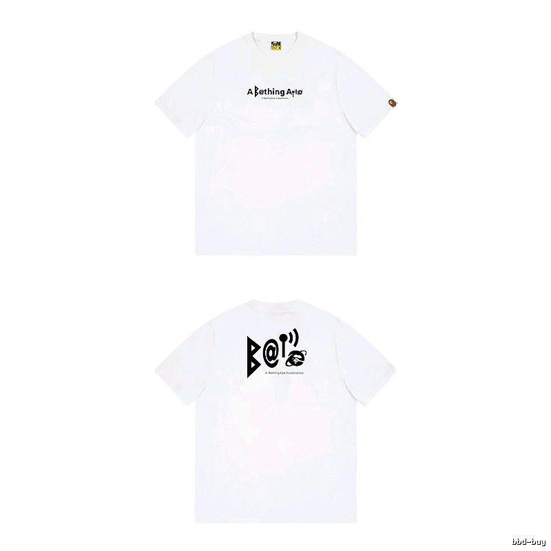 Bape letter print simple white T-shirt