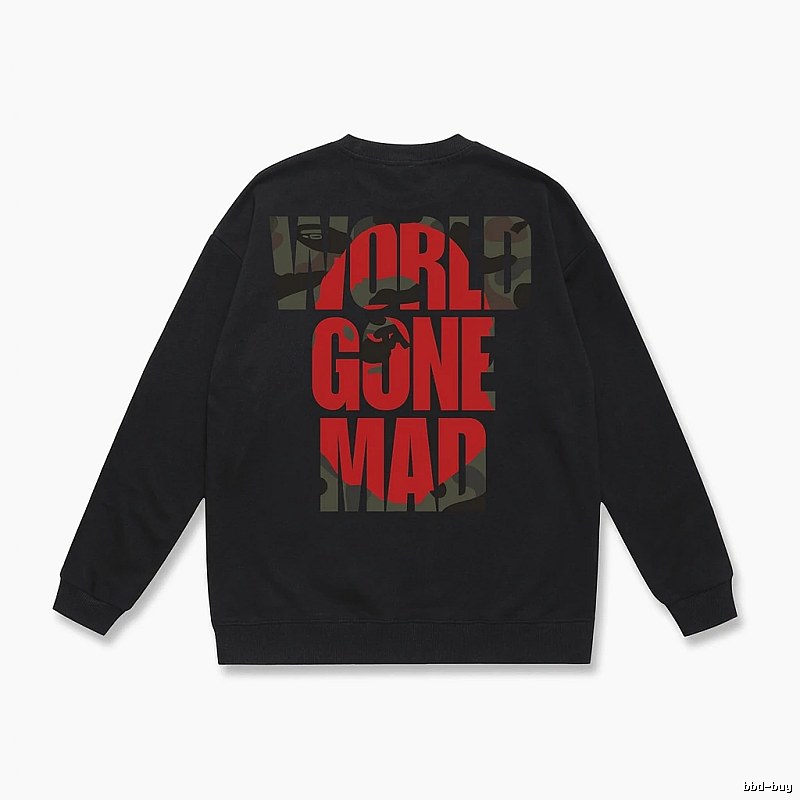Bape letter print style black sweatshirt
