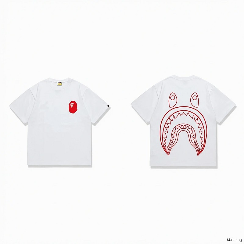 Bape Shark Head Trendy Brand White T-shirt