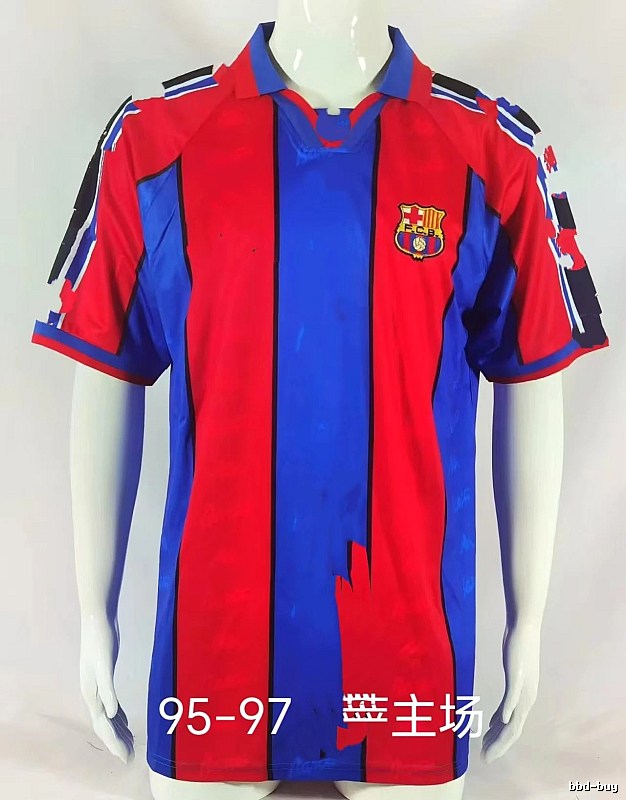 Barcelona Streetwear Retro soccer jersey Blue Red Barcelona with Practical Shape