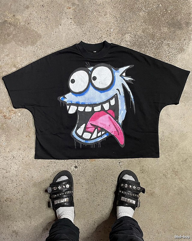 Billionaire Cartoon Trendy Brand Black T-shirt