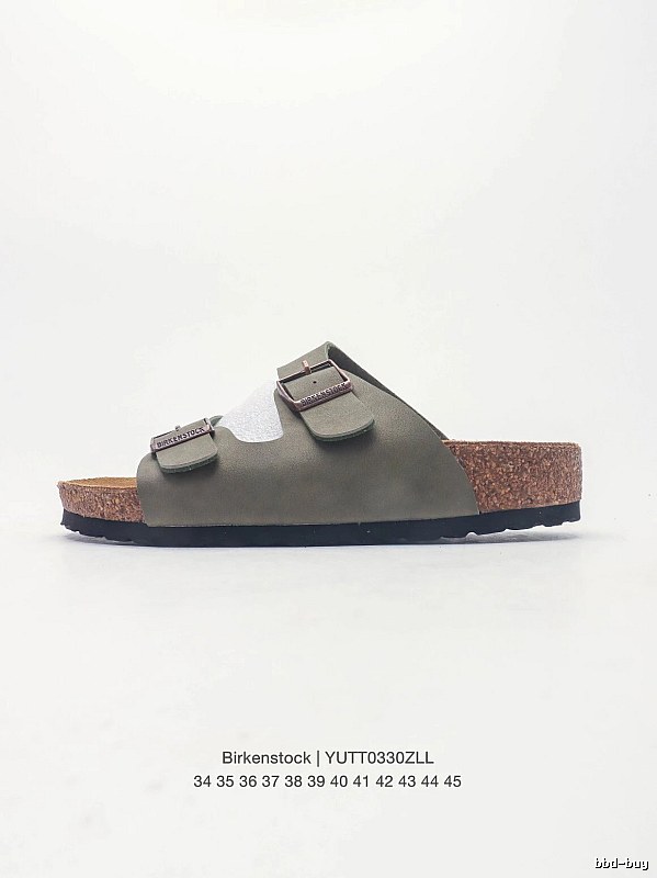 Birkenstock Arizona Casual-style Olive Green Slide Sandals