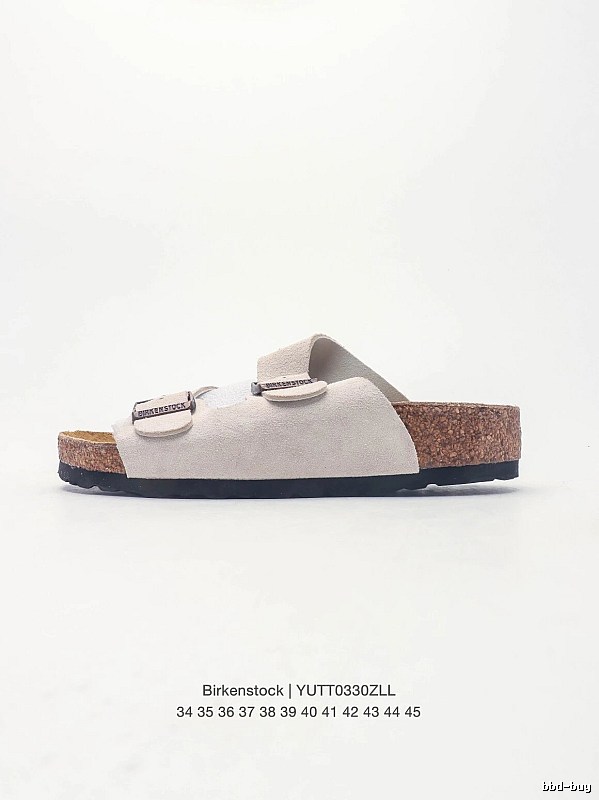 Birkenstock Double Buckle Casual Off-White Slide Sandals