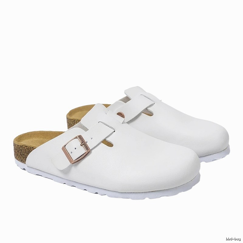 BIRKENSTOCK minimalist style white mule shoes