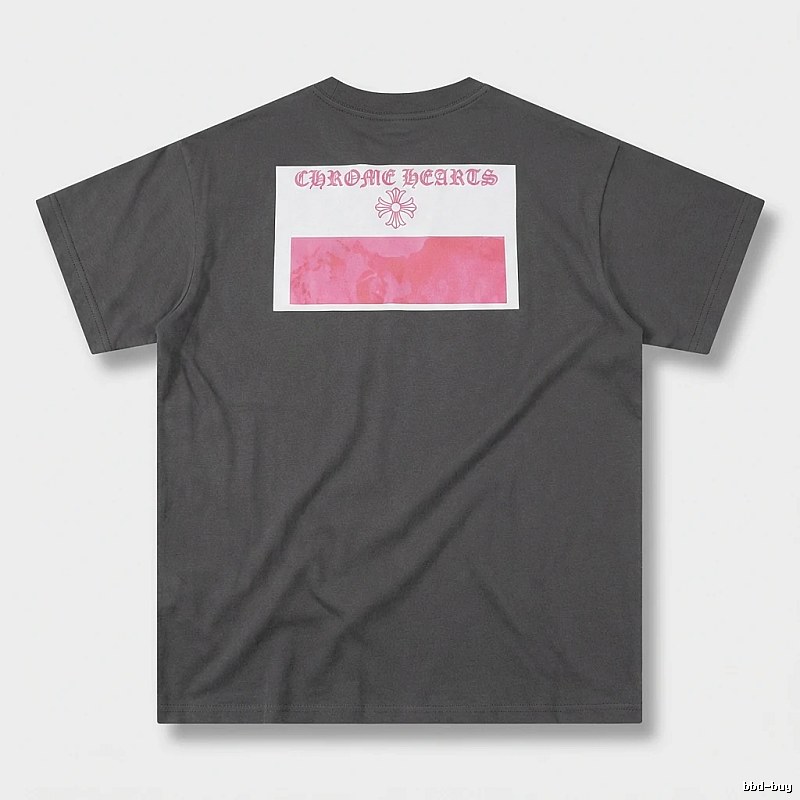 Black T-shirt with Chrome Hearts print style
