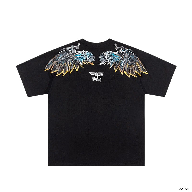BOY Mechanical Wing Street Style Black Short Sleeve T-Shirt