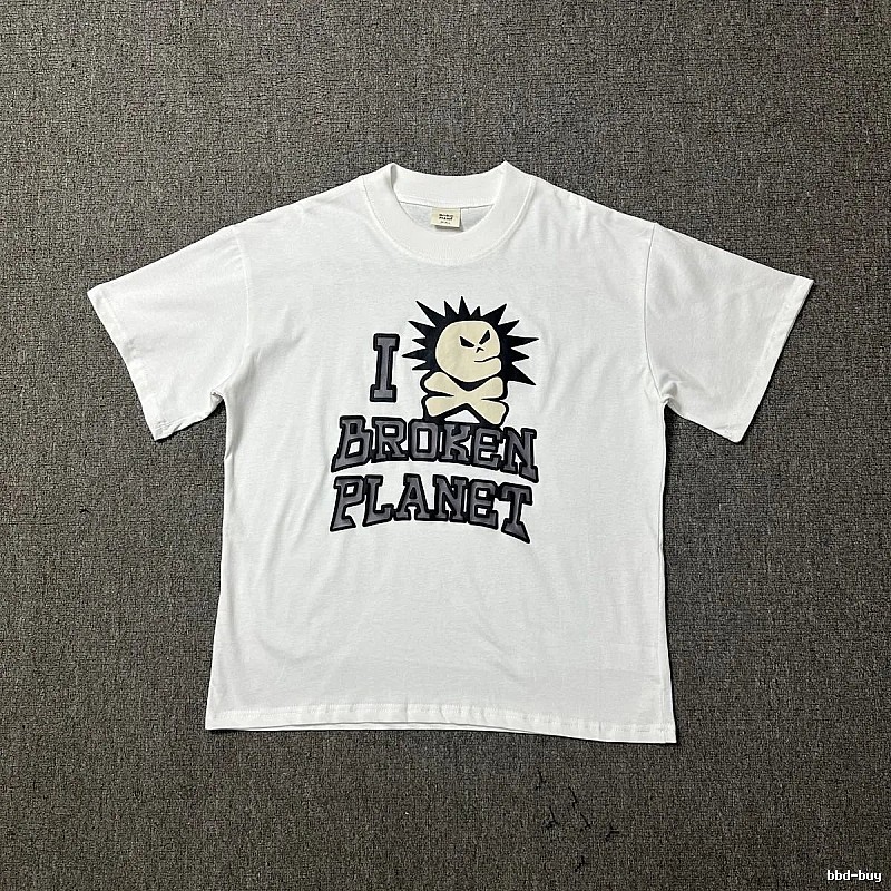 Broken Planet Classic Graphic T-shirt White Cotton Bold for Daily Styling