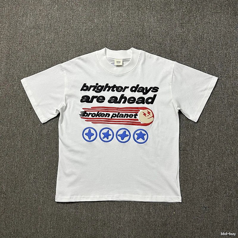 Broken Planet Resort Graphic T-shirt White Cotton Bold for Travel Looks