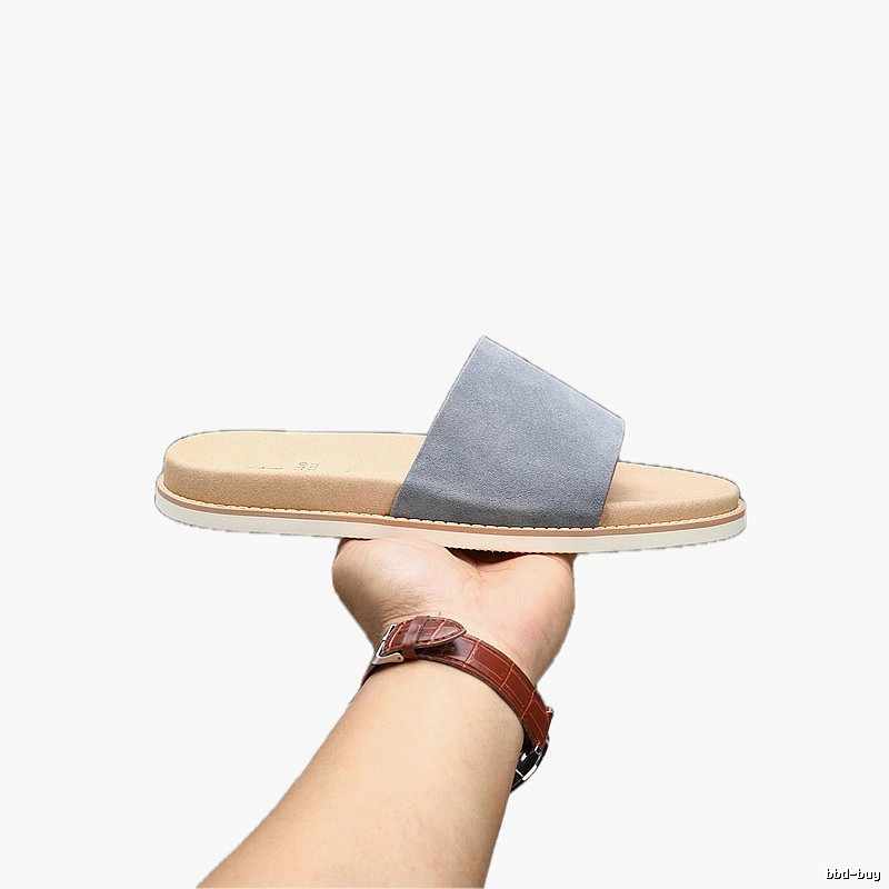 Brunello Cucinelli Minimalist Casual Grey Slide Sandals