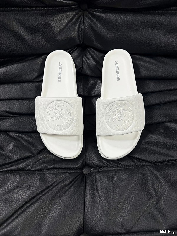 Burberry Embossed Warhorse Minimalist Style White Slides