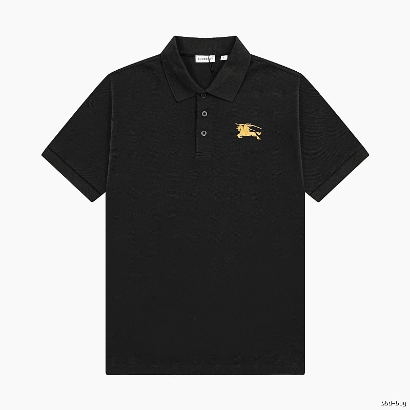 Burberry Knight Logo Simple Black Polo Shirt