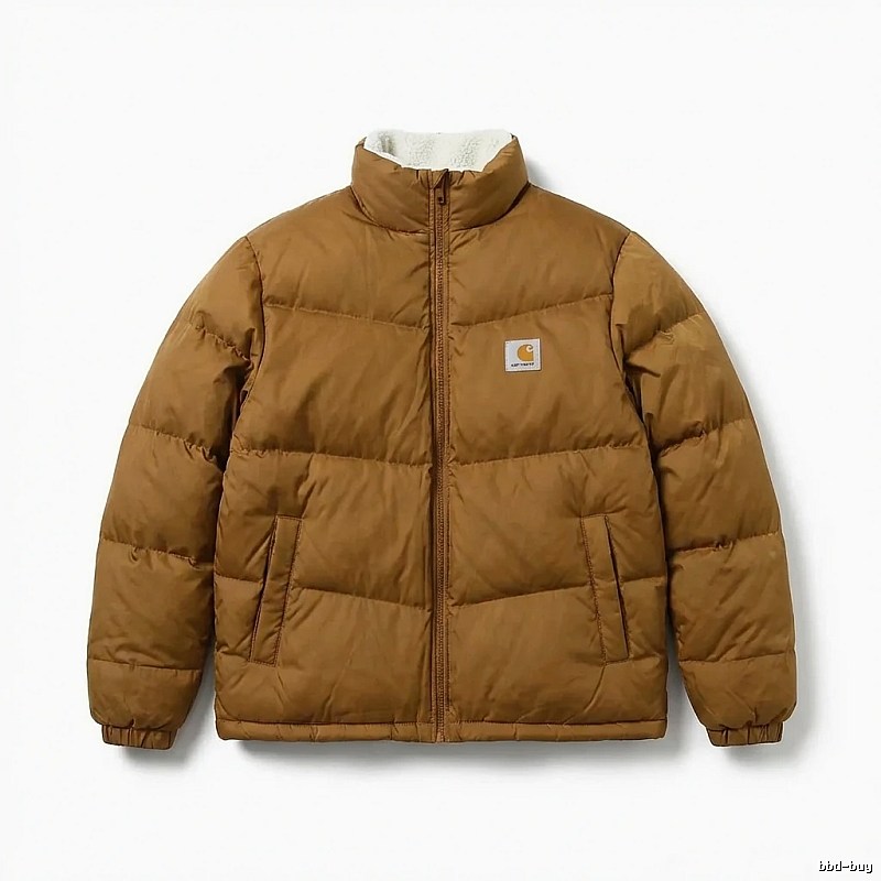 Carhartt workwear style khaki cotton-padded jacket