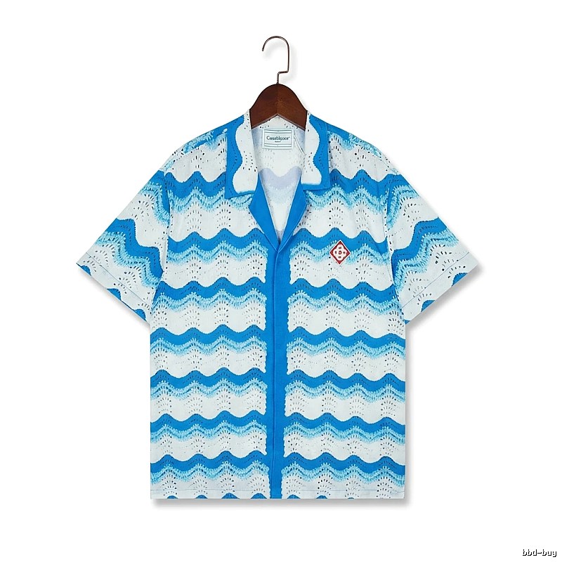 Casablanca Waves Wind Blue and White Shirt