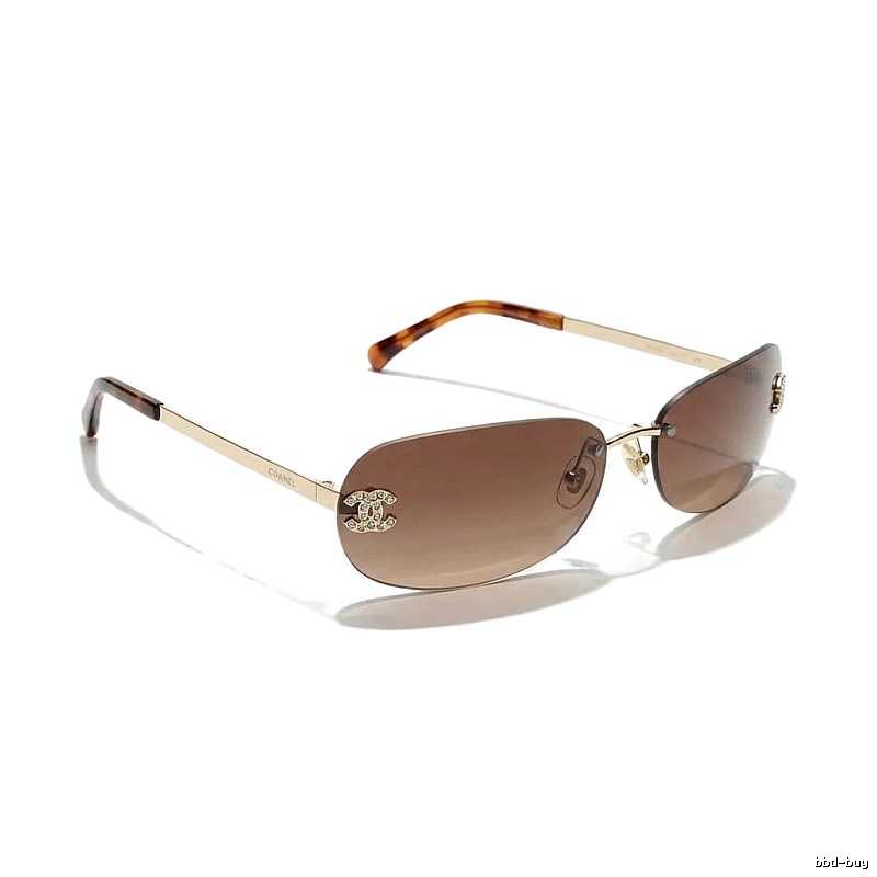 Chanel metallic-style tea-colored sunglasses