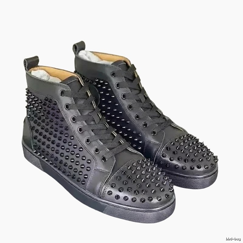 Christian Louboutin Rivet Punk Style Black Shoes