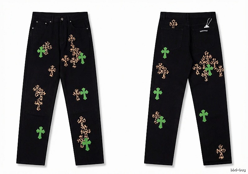 Chrome Hearts black trendy cross jeans