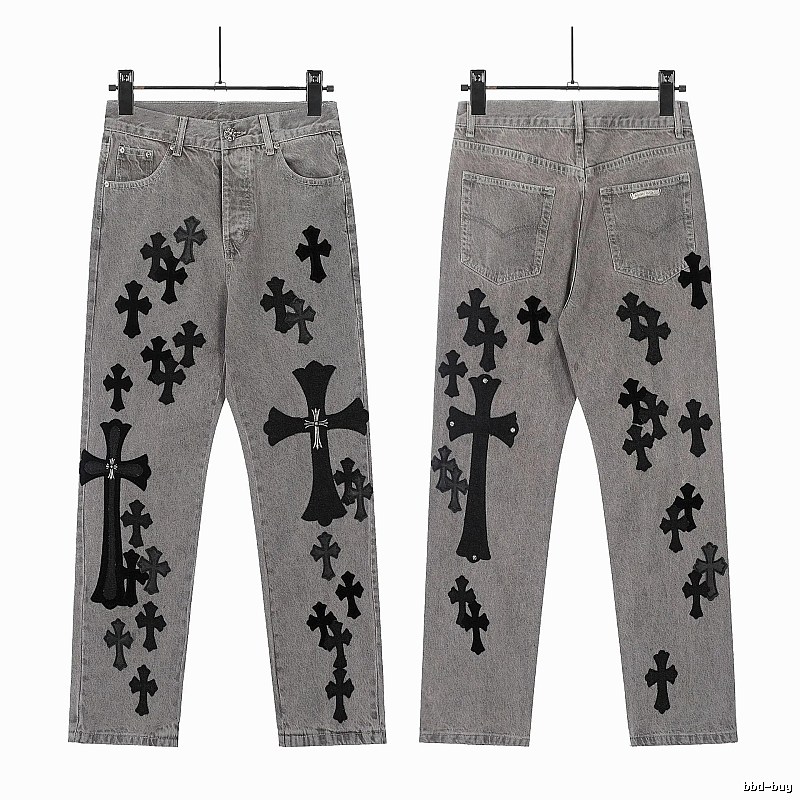 Chrome Hearts Compact Graphic jeans Light Denim Jeans for Smart Casual Looks
