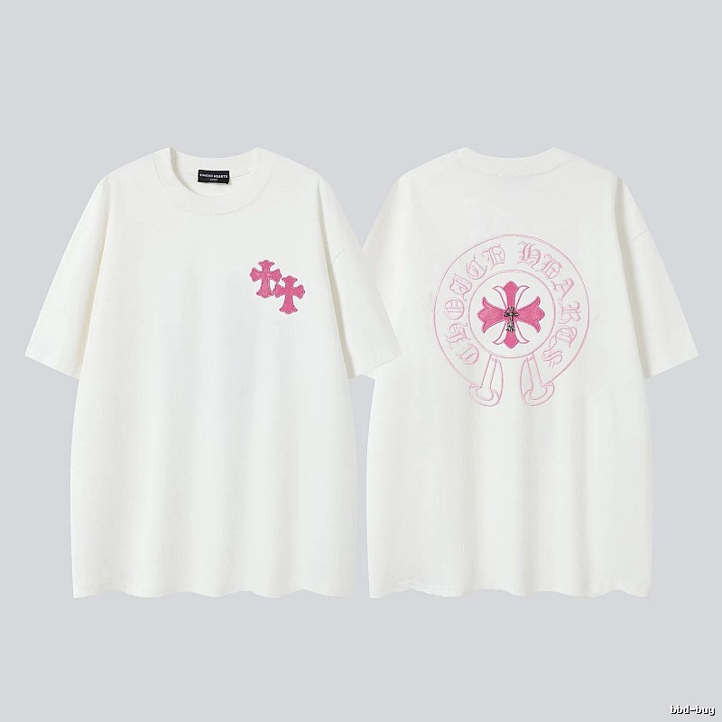 Chrome Hearts Cross Embroidered Street-style Off-white T-shirt