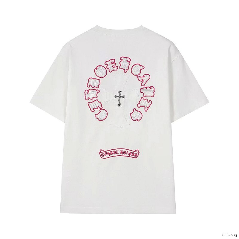Chrome Hearts Cross Embroidered Street Style White T-Shirt