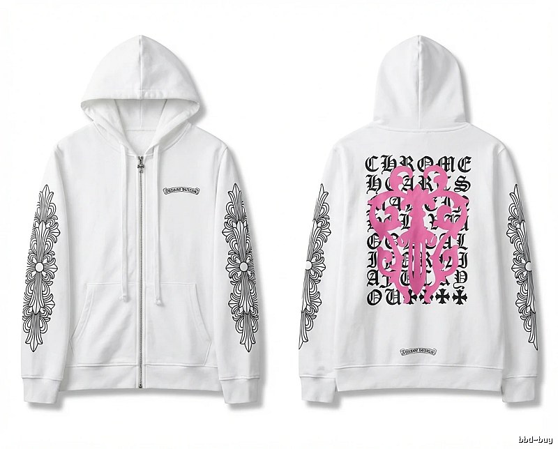 Chrome Hearts Cross Flower Trendy and Cool Style White Sweatshirt