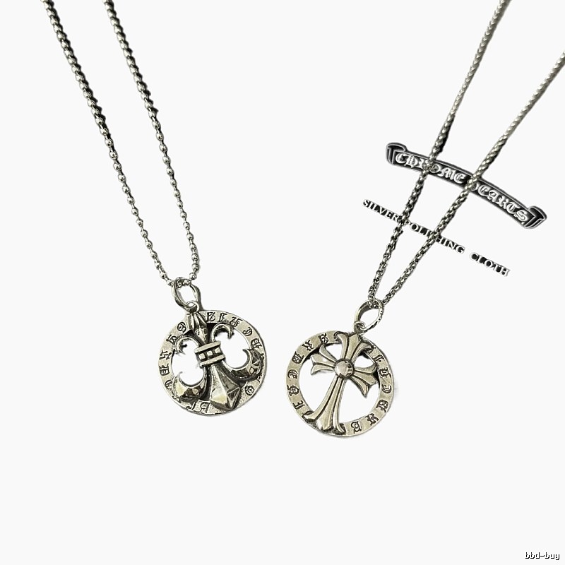 Chrome Hearts Cross Retro Style Silver Necklace