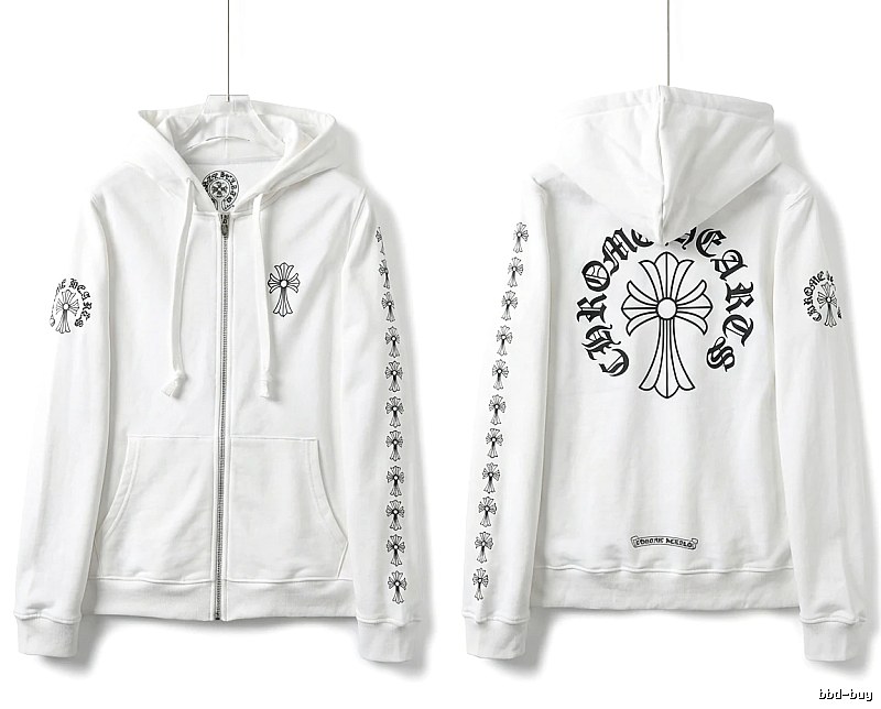 Chrome Hearts Cross Trendy White Hoodie