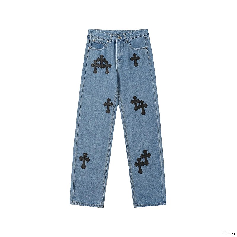 Chrome Hearts Easy Match Graphic jeans Light Denim Jeans for Leisure Wear