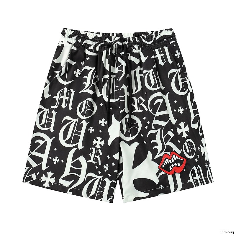 Chrome Hearts Gothic Style Black Shorts